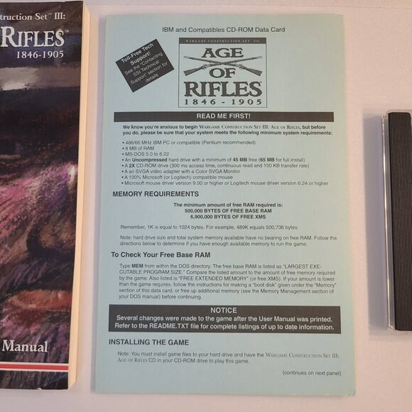 Age of Rifles 1846-1905 Wargame Construction Set III  DOS CD ROM PC 1996 Big Box - Picture 5 of 8